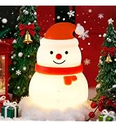 Squishy Christmas Snowman Night Light with RGB Modes Dimmable Nursery Breastfeeding Nightlight Ha...