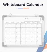 AMUSIGHT Double-Sided White board Calendar, 16" x 12" Dry Erase Calendar Small Whiteboard Calenda...