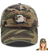 250 Anniversary USA Hat, USA Baseball Cap 1776-2026 American Eagles Hat Patriotic Embroidered Hat...