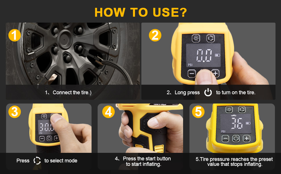 Tire Inflator Portable Air Compressor