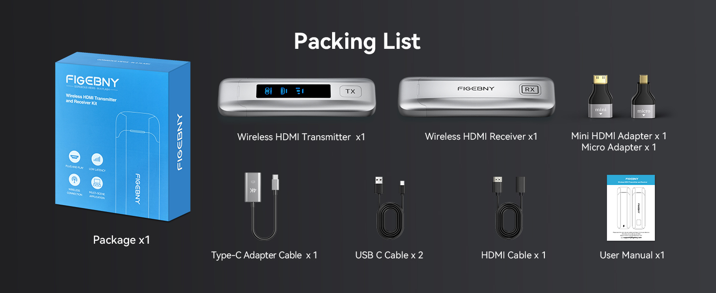 Wireless HDMI Transmitter and Receiver 4K