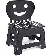 ACSTEP Heavy Duty Step Stool with Back Support, Kids Step Stool, Adult Folding Stool for Outdoor ...