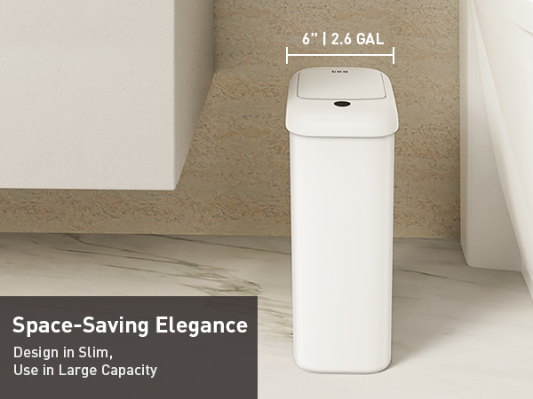slim bathroom trash can