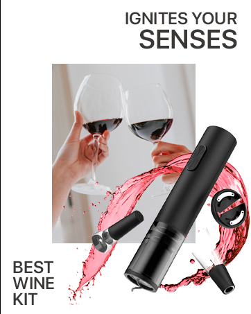 Electric Wine Bottle Opener Kit with Foil Cutter Wine Aerator Vacuum Stopper Automatic Corkscrew