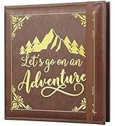 Leather Photo Album 4x6 200 Photos,Slip-in Photo Album Book with 50 Pages, Travel Souvenir Diary ...