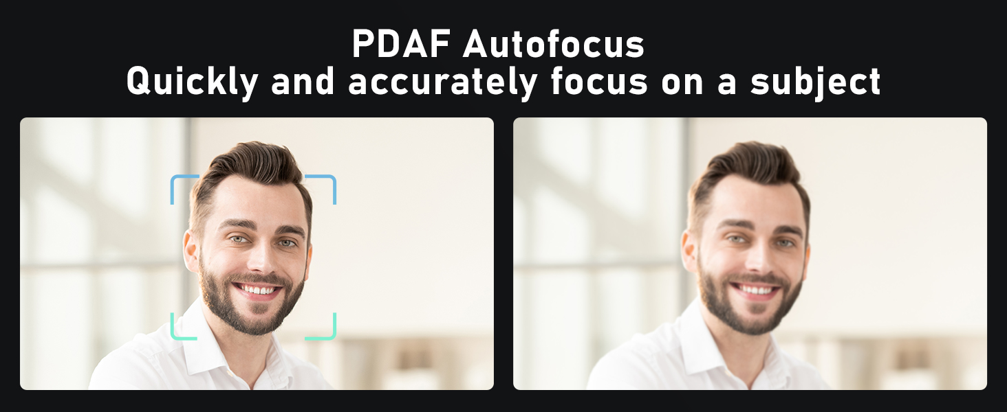 4K Webcam with Lights, PDAF Autofocus Computer Camera for PC/Mac, Web cam with Microphon