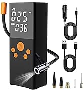 Cordless Air Pump for Car Tires, Tire Inflator Portable Air Compressor with 25000mAh Battery and ...