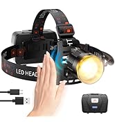 SKYFIRE Headlamp Rechargeable 3000 High Lumens, 13 Mode LED 7500mAh Head Light with Motion Sensor...