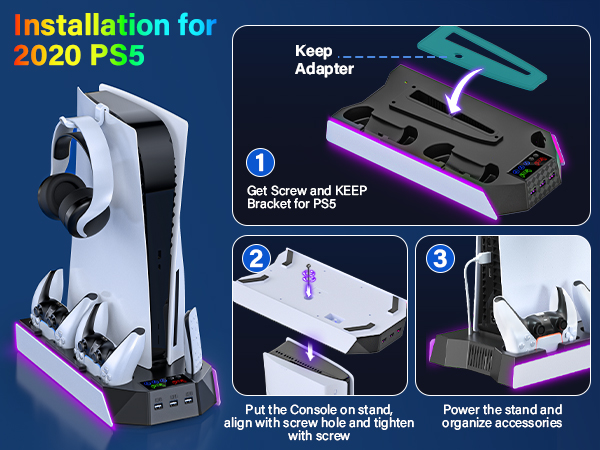 ps5 slim docking station with cooling fan