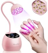 MelodySusie Gooseneck Cordless UV Nail Lamp with Adjustable Light Angle, P-ArtM2 Rechargeable Fas...