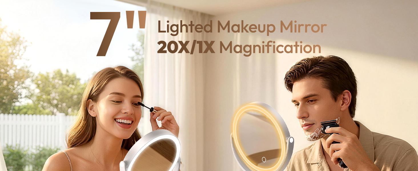 7&amp;#34; Lighted Makeup Mirror 20X/1X Magnification