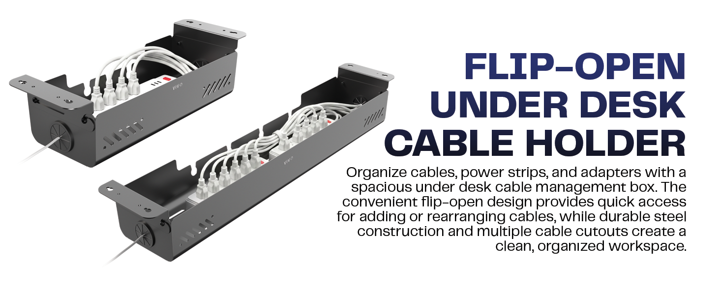 under desk cable management cable tray cord organizer power strip holder wire management steel