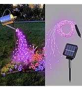 ZNYCYE Solar Waterfall Fairy Bunch Lights Outdoor Waterproof 200LEDs 8 Modes Watering Can Light, ...