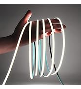 MALIIGAZA 5mm Ultra Thin COB LED Strip 12V 6000K Cool White Super Bright RA90LED Tape Light, Cutt...