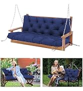 KGOSAUO Porch Swing Cushions Waterproof Outdoor Swing Cushion 2-3 Seater Thicken 5
