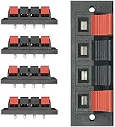 YukiHalu High Current 8A Capacity, 4 Way Stereo Speaker Terminal Connectors Terminal Strip Block ...