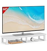 YAOHUOO 45" Large TV Riser for 32-60 inch TV, TV Riser Stand Shelf with Steel Legs, Tabletop TV S...