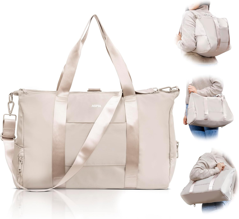 Gym Bag for Women - 3-In-1 Duffle with Laptop & Yoga Mat Space, Personal Item Travel Bag with Shoe Compartment, Luggage Sleeve & Toiletries Pouch, Stylish Weekender & Carry On