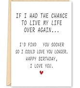 FANCYLUCKY Happy Birthday Card for Women Men Him Her, Romantic Birthday Cards Gifts for Husband W...
