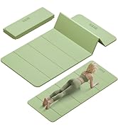 Foldable Yoga Mat, 74"Lx32"Wx1/3"Thick, Folding Exercise Mat, Non-slip Wide Pilates Mats for Home...
