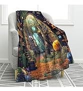 Jekeno Starry Sky Planet Bookshelf Blanket Gifts for Women Men Kids Halloween Birthday Christmas ...