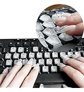 DIY Raised Keyboard Sticker with Letter Decals for Long Nails, 80 Pcs Adhesive Keycap Riser for N...