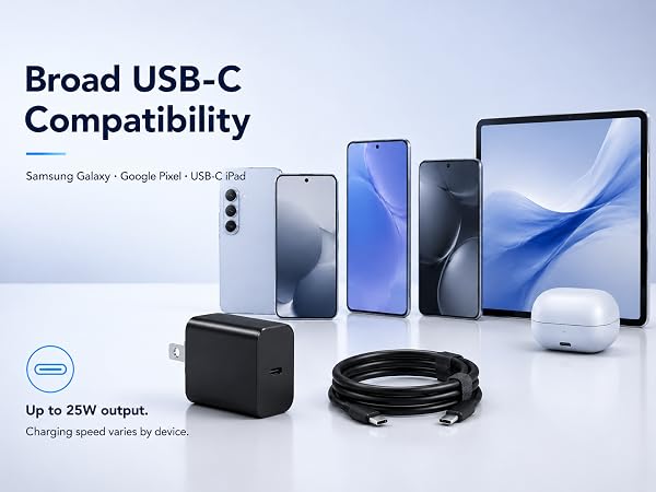 25W Super Fast Charger Typc-C for Samsung Galaxy S26/S25/S24/S23/S22/S21 Series