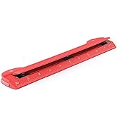 3 Hole Punch Red, Portable Hole Puncher for 3 Ring Binder, 5 Sheets Capacity, Removable Chip Tray...