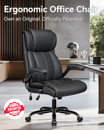 BESTFAIR Ergonomic Office Chair - Home Desk Computer Chair, Leather High Back Executive Chairs