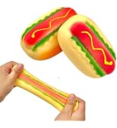 2pcs Hot Dog Squeezes Toys, Cute Soft Squishys Fidget Food Toys Anxiety Relief for Kids Adults Gifts
