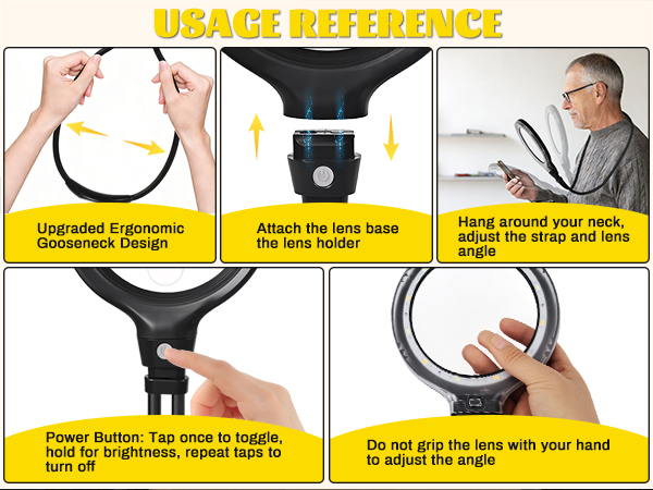 Neck-mounted magnifying glass