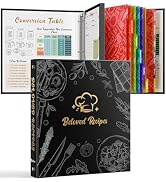 Recipe Binder 8.5"x11" 3 Ring Set, Waterproof Full Recipe Book Binder with Plastic Sleeves, Recip...
