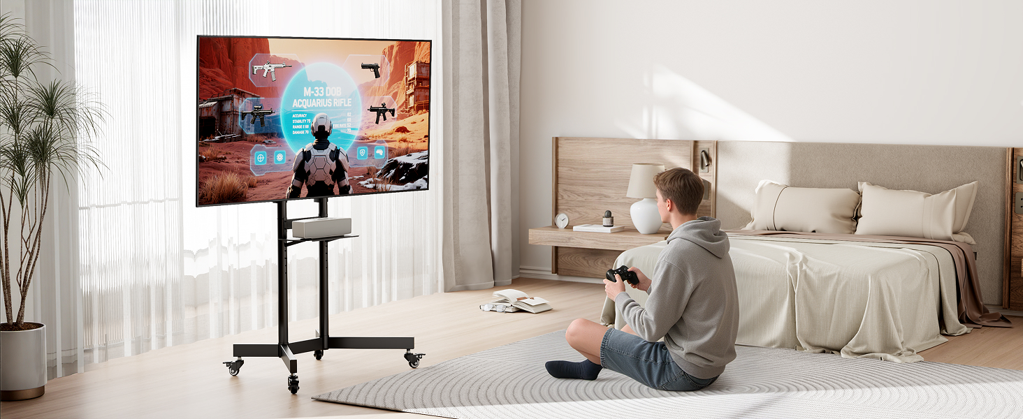 portable tv stand on wheels