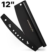 KitchenStar Pizza Cutter Rocker 12 inch - Stainless Steel Pizza Slicer Knife - Black NonStick Sha...