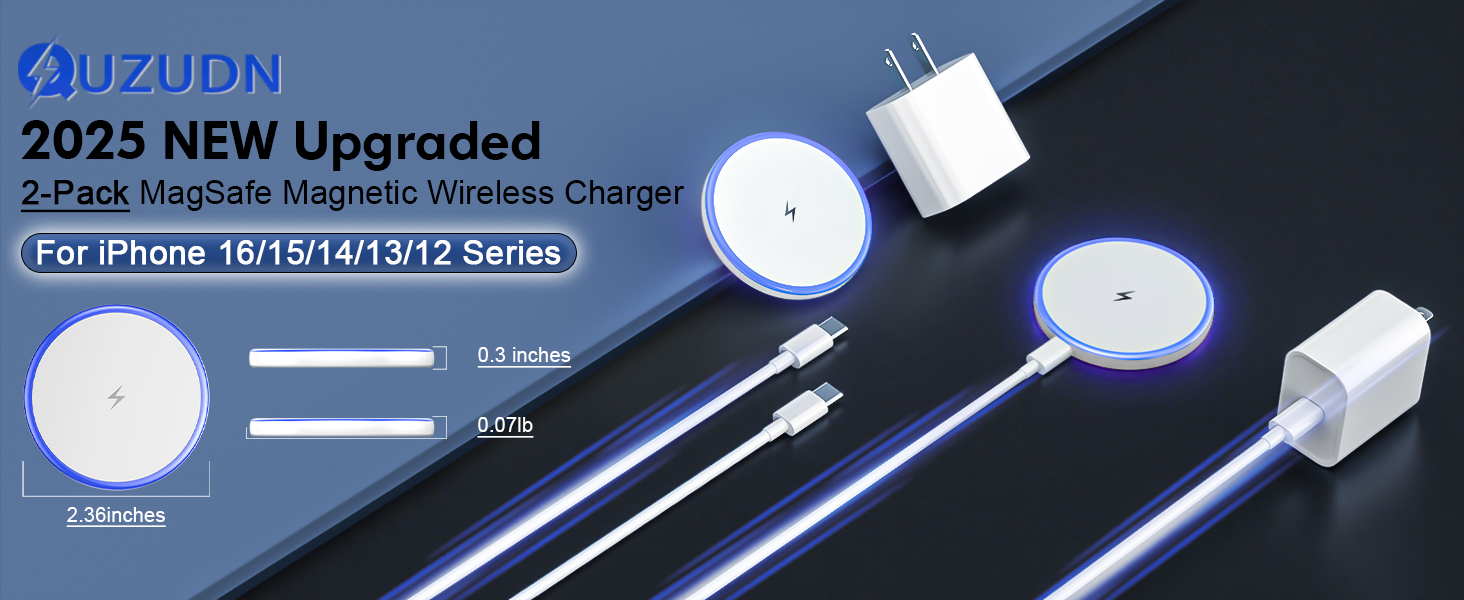 2 Pack MagSafe Magnetic Wireless Charger