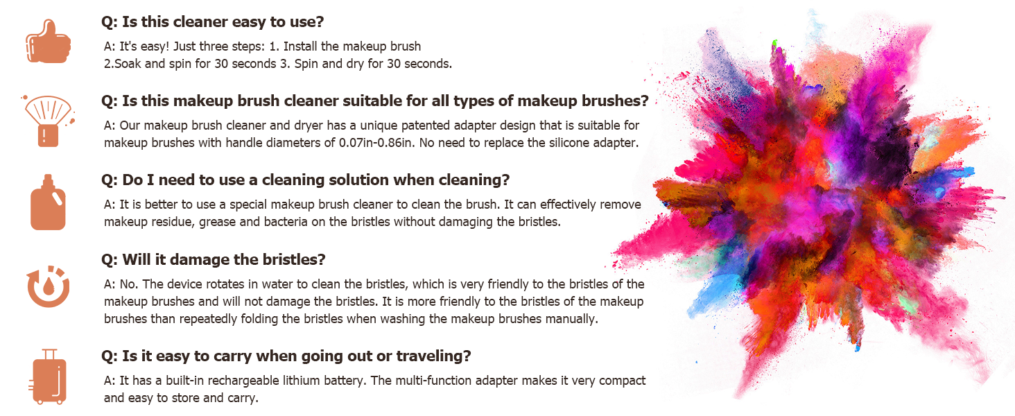 Electric makeup brush cleaner machine make up brush cleaner women foundation brush cleaner holder 