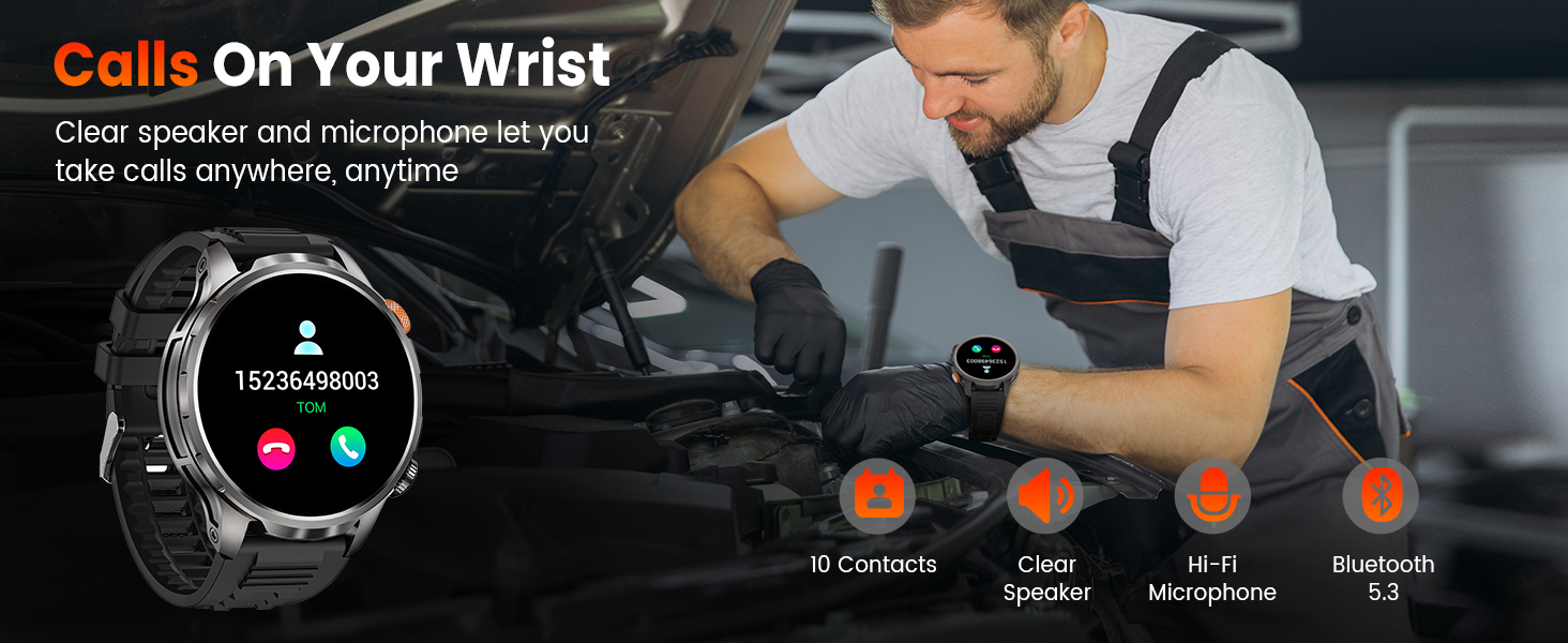 Military Smart Watches for Men Fitness Tracker Watch