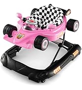 BABY JOY 4-in-1 Baby Walker, Foldable Activity Walker with Adjustable Height, Music &amp; Lights, Ant...