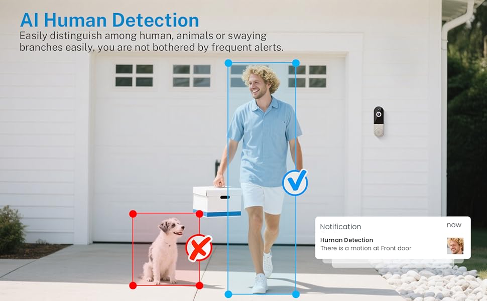 wireless video doorbell AI-Powered Human Detection