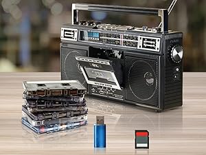 retro gaming cassette blue tooth radio fm portable speaker cd combo old radio reproductor cassette
