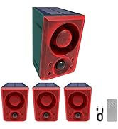 ChunHee Solar Outdoor Motion Sensor Alarm with Dog Barking Gunshot Sound, Support Recording and A...