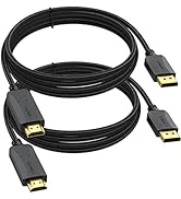 DisplayPort to HDMI Cable 10 feet 2-Pack, Display Port DP to HDMI HDTV Cord Adapter Male to Male ...