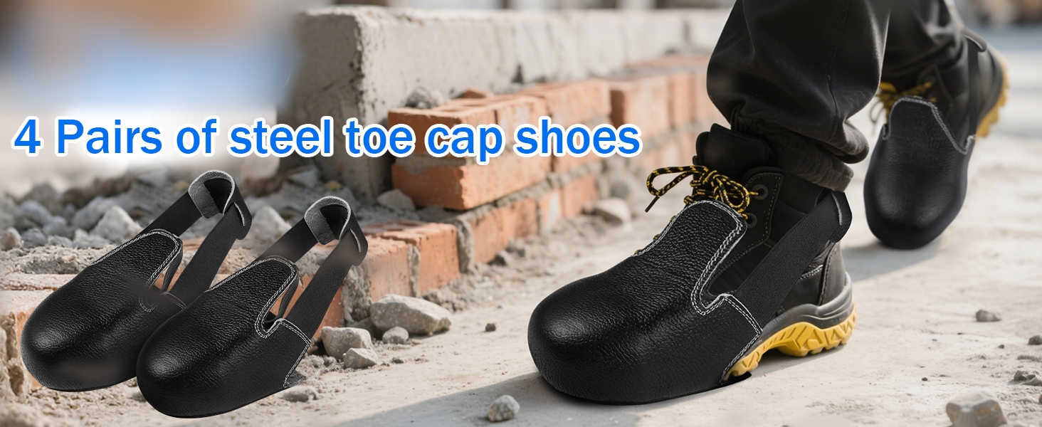 Steel Toe Cap Safety Overshoe with Adjustable Strap Non-Slip Sole for Men and Women Size EUR 36-46