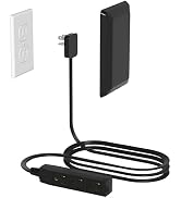 Flat Plug Power Strip Surge Protector, 3 AC Outlets, Ultra Thin Extension Cord, Multi Plug Outlet...