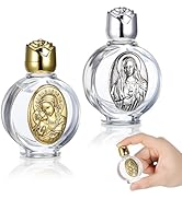 VILLCASE 2pcs Glass Holy Water Bottle, Decorative Bottles Holy Water Container, Portable Empty Co...