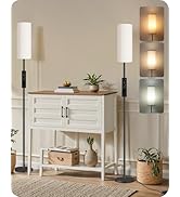GOEBLESON Set of 2 Dimmable Floor Lamps for Living Room with 2 Remotes and Foot Switch, 64.4”Mode...