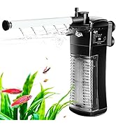 AQQA Aquarium Internal Filter, Submersible Power Filter in-Tank with Adjustable Water Flow, Ultra...