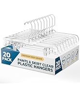 Lifemaster Clear Plastic Hangers - 20 Pieces 14 Inches Anti-Slip Space-Saving, Closet Organizatio...