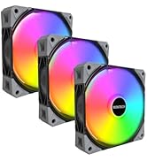 MONTECH E28 ARGB 120mm Case Fan, 28mm Thick Fan for Enhanced Cooling Efficiency, PWM 4-Pin, FDB B...