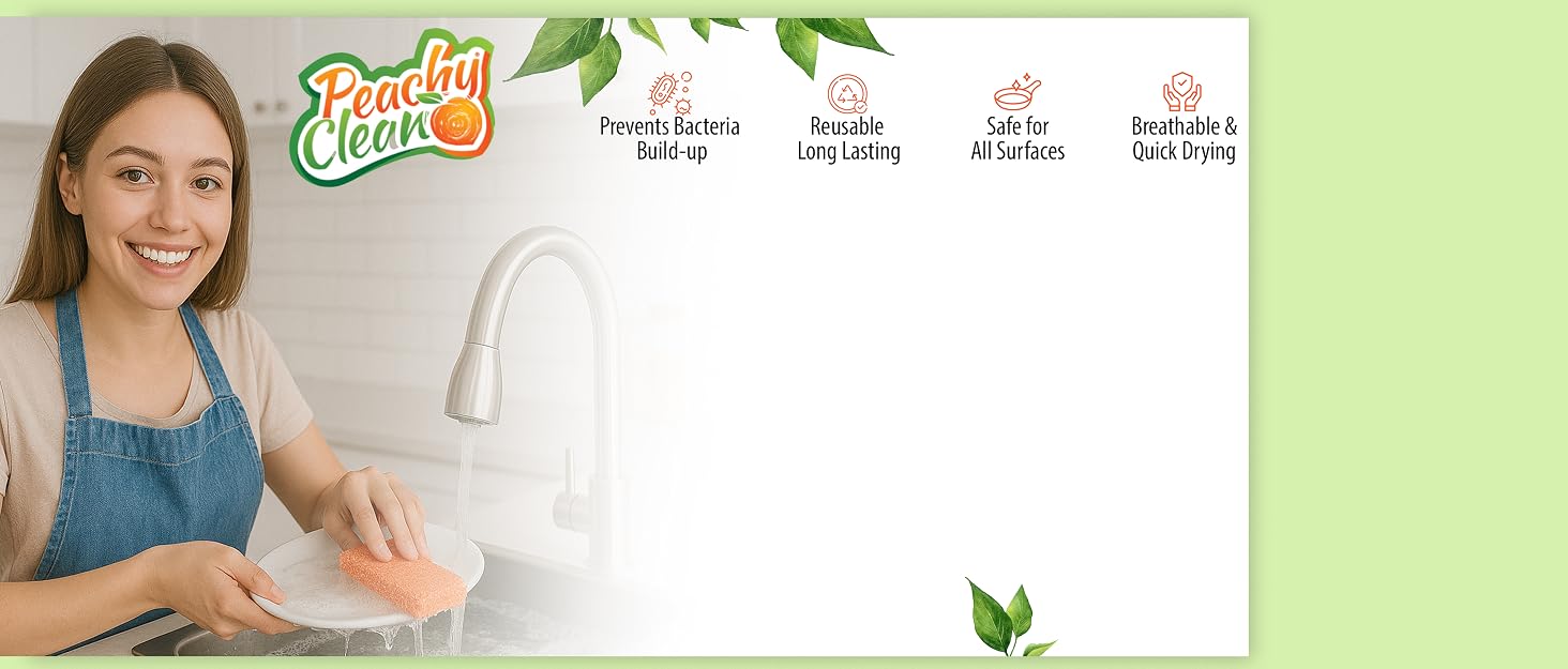 Antimicrobial mildew-free silicone dish kitchen sponge scrubber